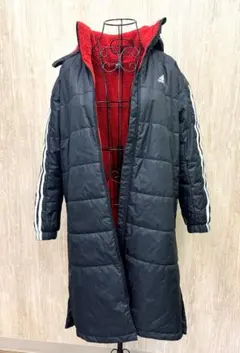 ★adidas ベンチコート ブラック/レッド サイズ150