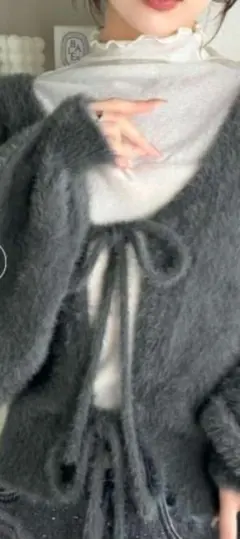 mily bilet前後2wayカーディガン　チャコールグレーL