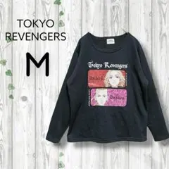 東京リベンジャーズ　トレーナー　ビッグプリント　裏起毛　クルーネック　黒