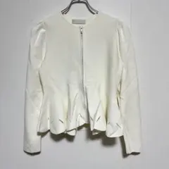 最終価格 セルフォード ヘムペプラムニットカーディガン 裾スカラップカットSのサムネイル