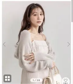 [新品タグ付き]RANDA フェザーボレロニットカーディガンのサムネイル