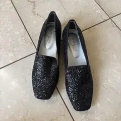 SESTO ブラック グリッター ローファー セスト　キラキラ　フラットヒール