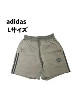 adidas オリーブグリーン サイドストライプ ショートパンツ Lサイズ