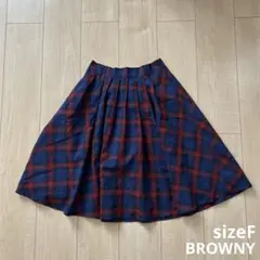 BROWNY チェックフレアスカート サイズFのサムネイル