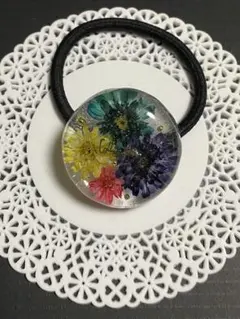 ハンドメイド レジン ヘアゴム お花 No.4 - メルカリ