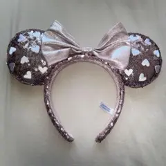 ミニー カチューシャ ハート スパンコール ピンク