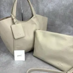 【良品✨】キタムラ 3way トートバッグ ショルダー ハンド A4可 ベージュ