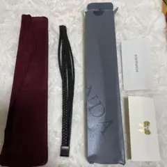 メンズ　多層編みレザーブレスレット　本革　腕輪　22センチ