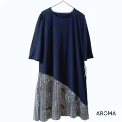 タグ付き AROMA 切替 ペイズリー プリーツ チュニックのサムネイル