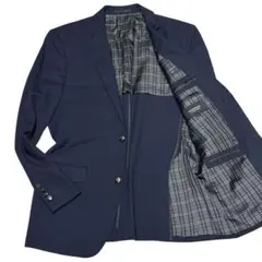 極美品 バーバリーブラックレーベル テーラード ネイビー 銀ボタン ノバチェック