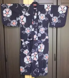 浴衣 濃紺 注染 菊 レトロ - メルカリ