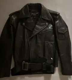 excellence 黒 レザージャケット ライダース　牛革