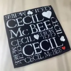 【美品】CECIL McBEE　セシルマクビータオル　ハンカチ　平成　Y2K 黒のサムネイル