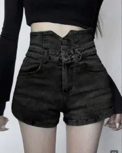 ウィメンズ スリミング ウエストライン カジュアル デニムショーツ ポケット付き