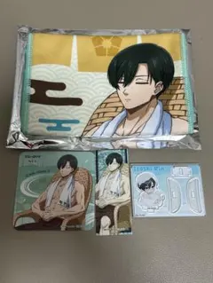 極楽湯　ブルーロック　糸師凛　マフラータオル　コースター　アクスタ　4点セット