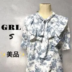 トワルドジュイ柄ボウタイフリルブラウス[gn93]