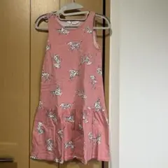 H&M ノースリーブワンピース ピンク ダルメシアン柄 134/140