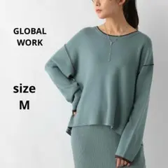 GLOBAL WORK　グローバルワーク　メルティニット　ダスティブルー　М