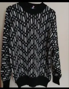 レトロ　幾何学模様 　ニットセーター