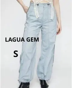 LAGUA GEM ラグアジェム ナイロンパンツ S サックス ドローコードのサムネイル