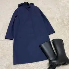 MACKINTOSH マッキントッシュ　極美品 ゴム引きコート　フード　比翼　紺のサムネイル