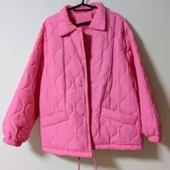 ​【美品】大人可愛い♡ ピンク キルティングジャケット 裏ボア フリーサイズ