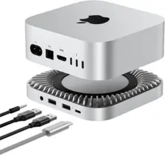 Apple MacminiM4用RayCuleUSBハブとアルミ通気放熱スタンド
