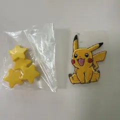 ピカチュウ ワッペン 星型ボタン セット