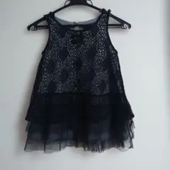 黒のレースノースリーブワンピース110センチ