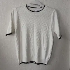 MINIMINI STORE 半袖ニット ダイヤ柄 ホワイトのサムネイル