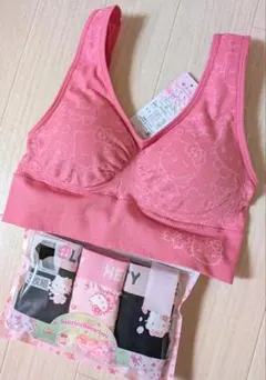 ハローキティ 桜キティ ブラジャーショーツセット M ピンク