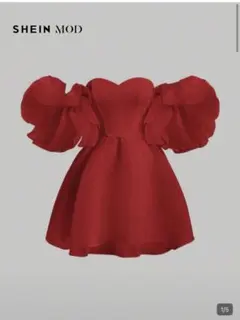 SHEIN MOD オフショルダー フリル袖レディースサマードレス