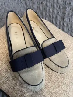 DIANA ファーリボンローファー