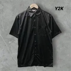 y2k archive 型押し　半袖シャツ　ブラックのサムネイル
