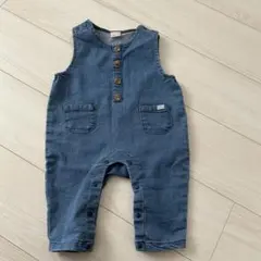 petit main デニムロンパース ボタン付き 80cm