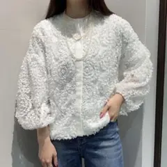 【TORRAZZODONNA】 メッシュ刺繍レースブラウスのサムネイル