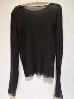 【美品】mesh sheer ロンT 黒のサムネイル