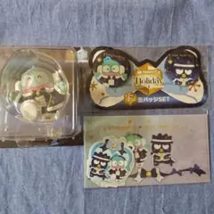 サンリオ ハッピーくじ　フィギュア　缶バッチ　ステッカー　ハンギョドン