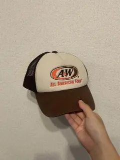 A&W メッシュキャップ ブラウン