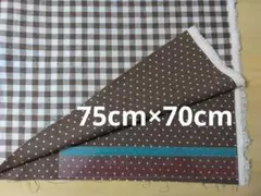 【綿麻生地】リバーシブル◆ギンガムチェック柄,ドット柄