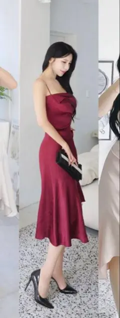 【Tiara】サテンミディアムドレス