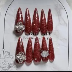 韓国　ギャル　ネイルチップ　ネイル　ロング　スナ系　量産型　y2k ワンホン