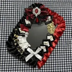 35 硬質ケースデコ レースデコ 赤 黒 B7