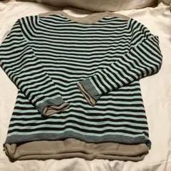 SHIPS JET BLUEストライプ リバーシブルLサイズセーター(送料込み)