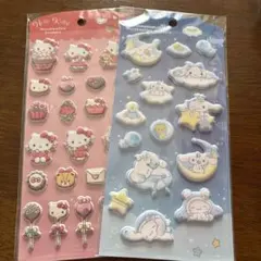 正規品 ハローキティ・シナモロール マシュマロステッカー２点セットSanrio
