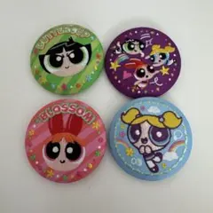 パワーパフガールズ　刺繍缶バッジ　ブロッサム　バブルス　バターカップ