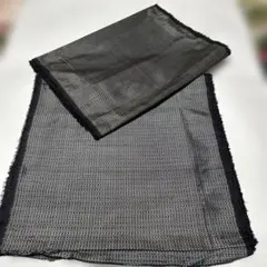 ブラックとグレーのチェック柄　着物生地