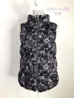 ダウン・フェザー♡リバーシブル　ダウンベスト《グレー》