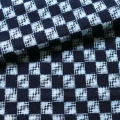 №233　古布　ハギレ　*藍染　木綿　絣　はぎれ*　33×133cm