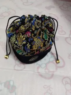 LANVIN 巾着ポーチ 花柄のサムネイル